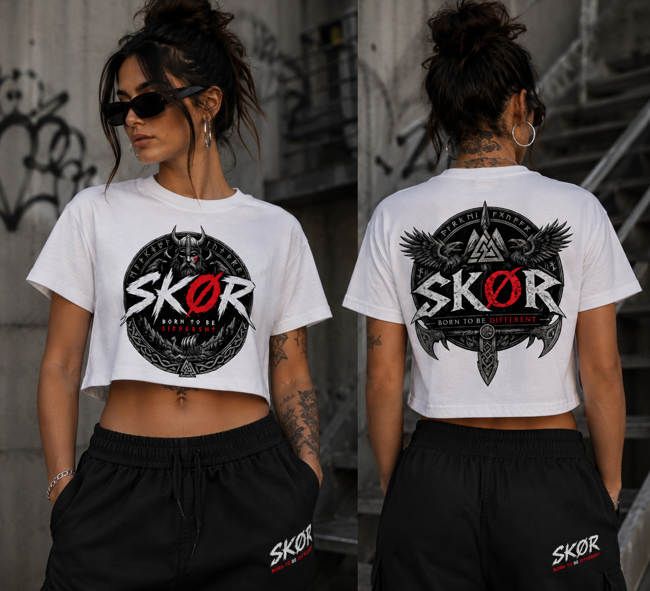 SKØR CROP TOP BORN TO BE DIFFERENT