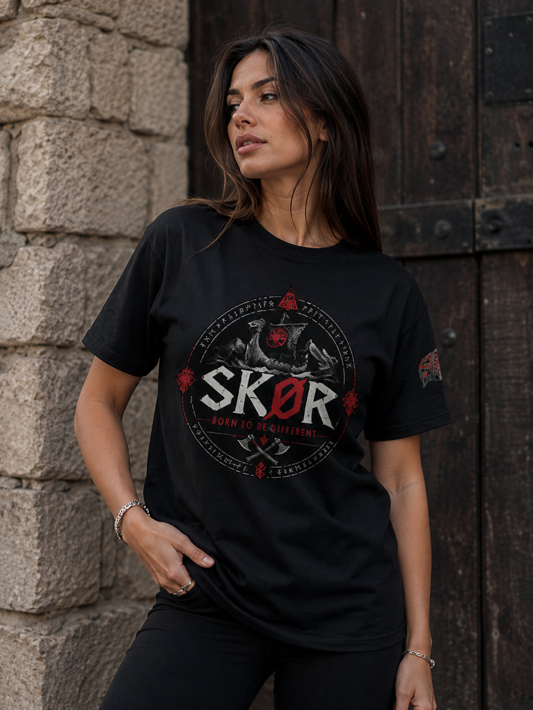 T-shirt Unisexe Norden SKØR - Noir, vue alternative