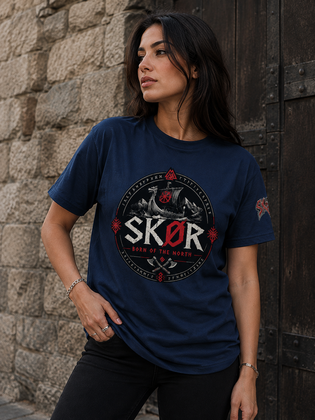 T-shirt Unisexe Norden SKØR - Marine, vue alternative
