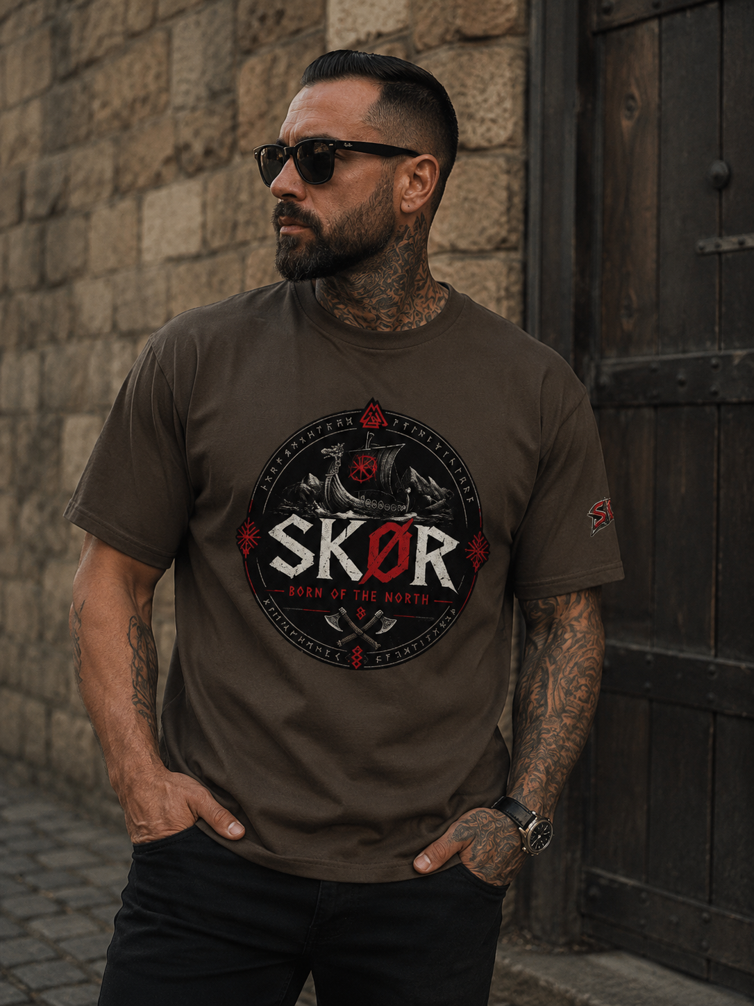 T-shirt Unisexe Norden SKØR - Chocolat