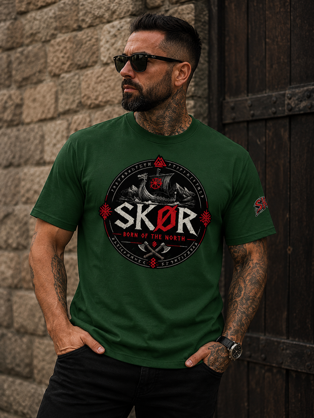 T-shirt Unisexe Norden SKØR - Vert Forêt