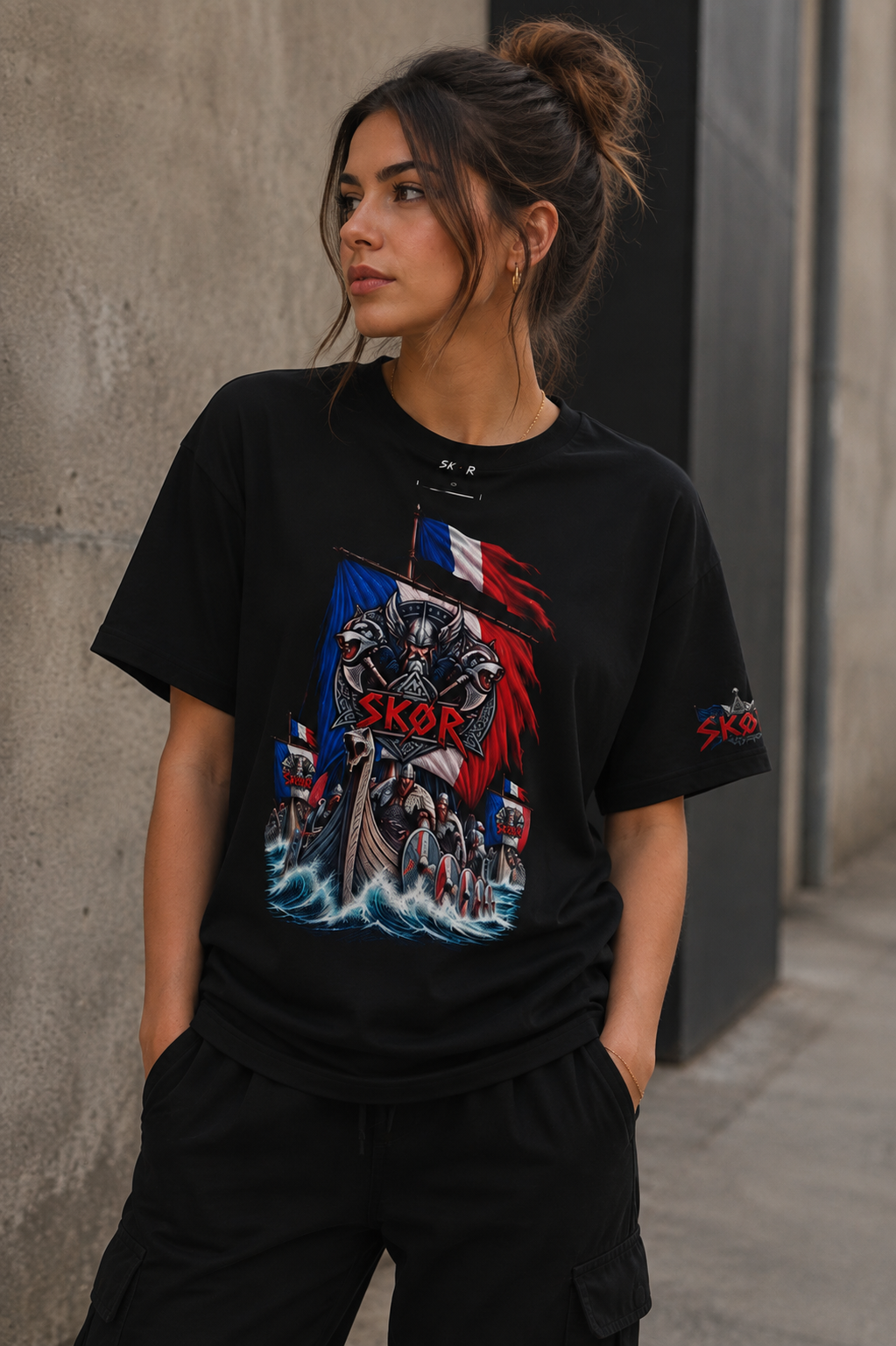 T-shirt Unisexe SKØR Gaulois Nordique – Streetwear 100% Coton