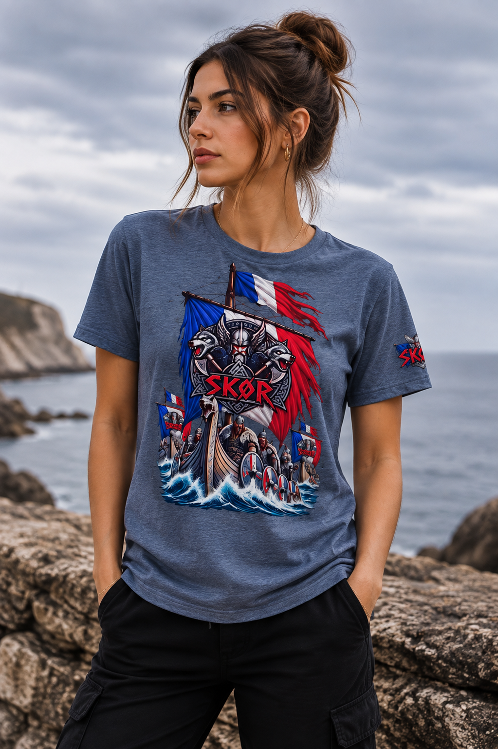 T-shirt Unisexe SKØR Gaulois Nordique – Streetwear 100% Coton