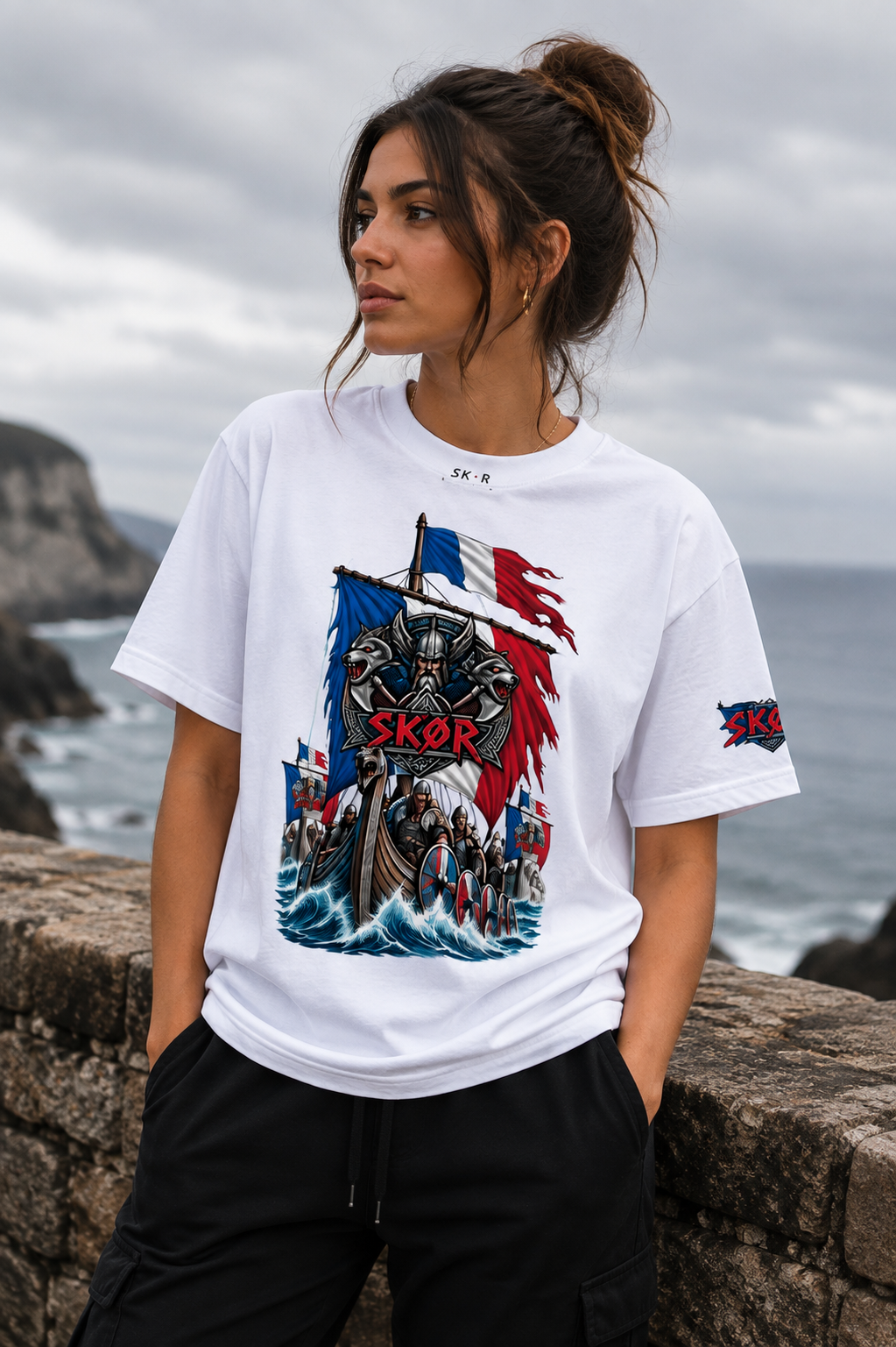 T-shirt Unisexe SKØR Gaulois Nordique – Streetwear 100% Coton