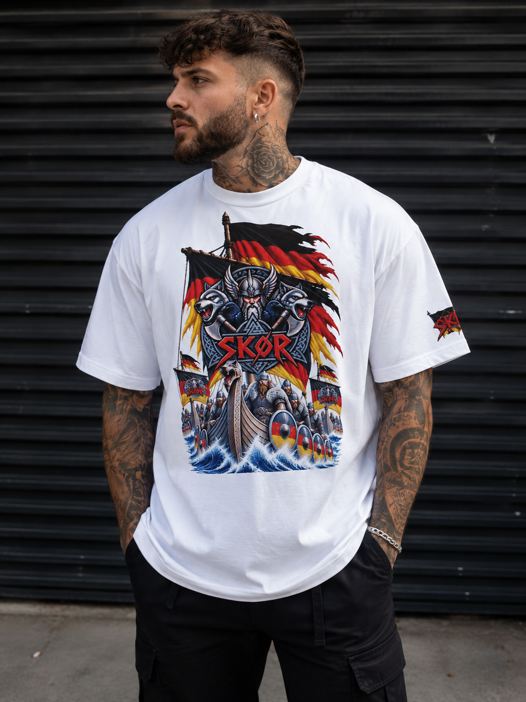 T-shirt Unisexe SKØR Viking Deutsch – Streetwear Nordique 100% Coton