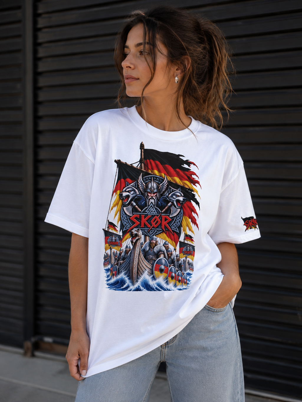 T-shirt Unisexe SKØR Viking Deutsch – Streetwear Nordique 100% Coton