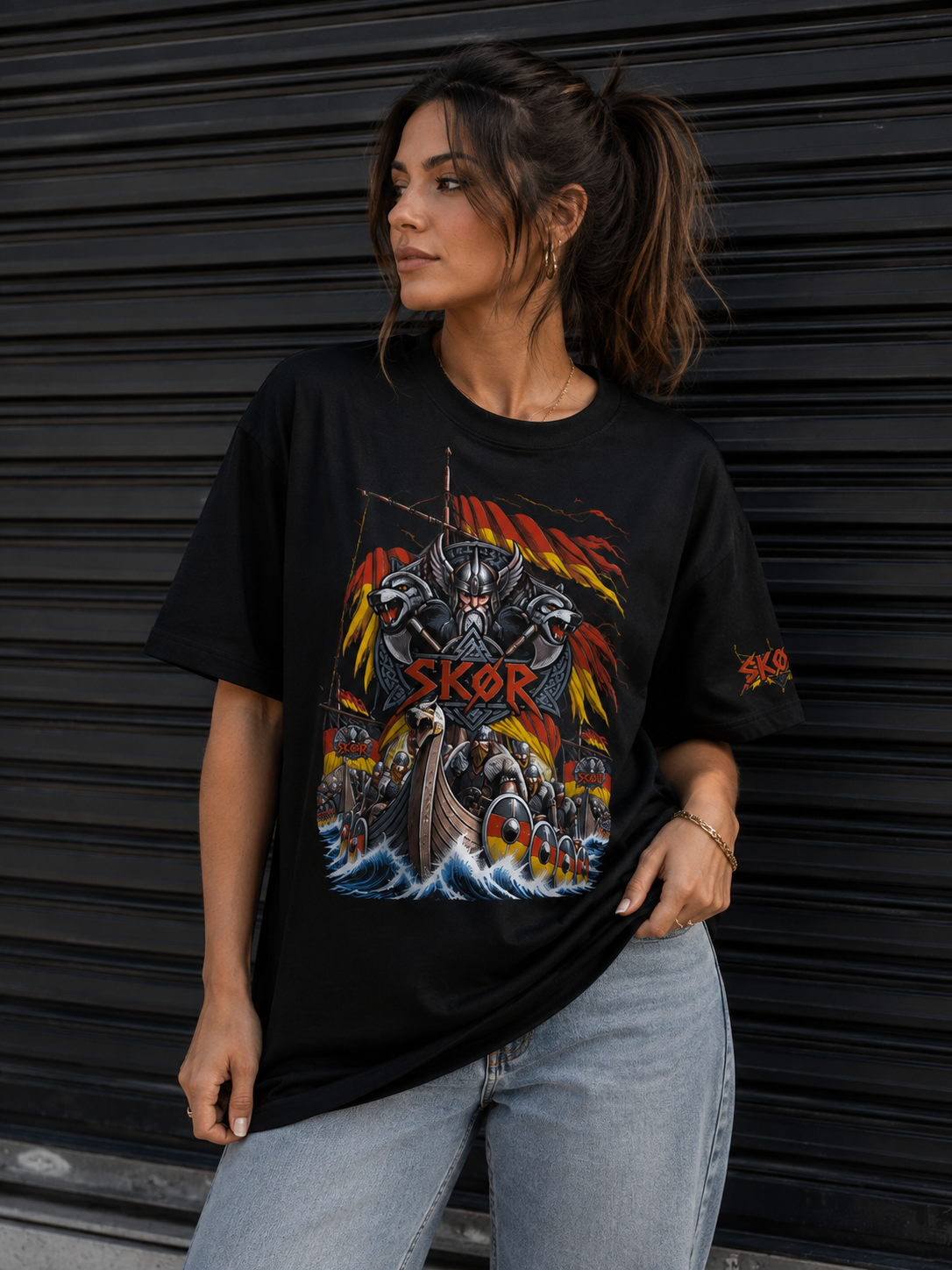 T-shirt Unisexe SKØR Viking Deutsch – Streetwear Nordique 100% Coton