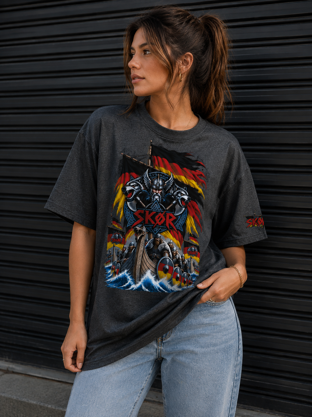 T-shirt Unisexe SKØR Viking Deutsch – Streetwear Nordique 100% Coton