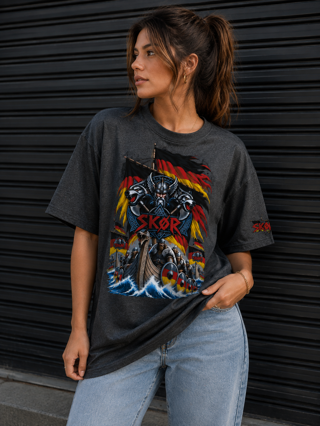 T-shirt Unisexe SKØR Viking Deutsch – Streetwear Nordique 100% Coton