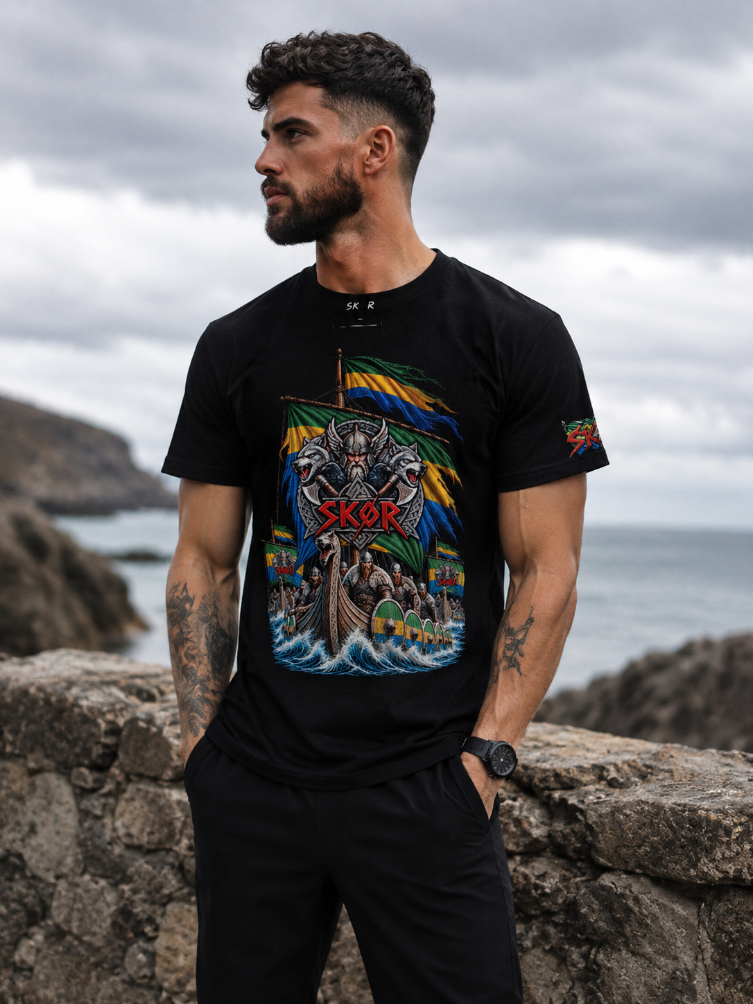 T-shirt Unisexe SKØR Esprit du Gabon – Streetwear 100% Coton
