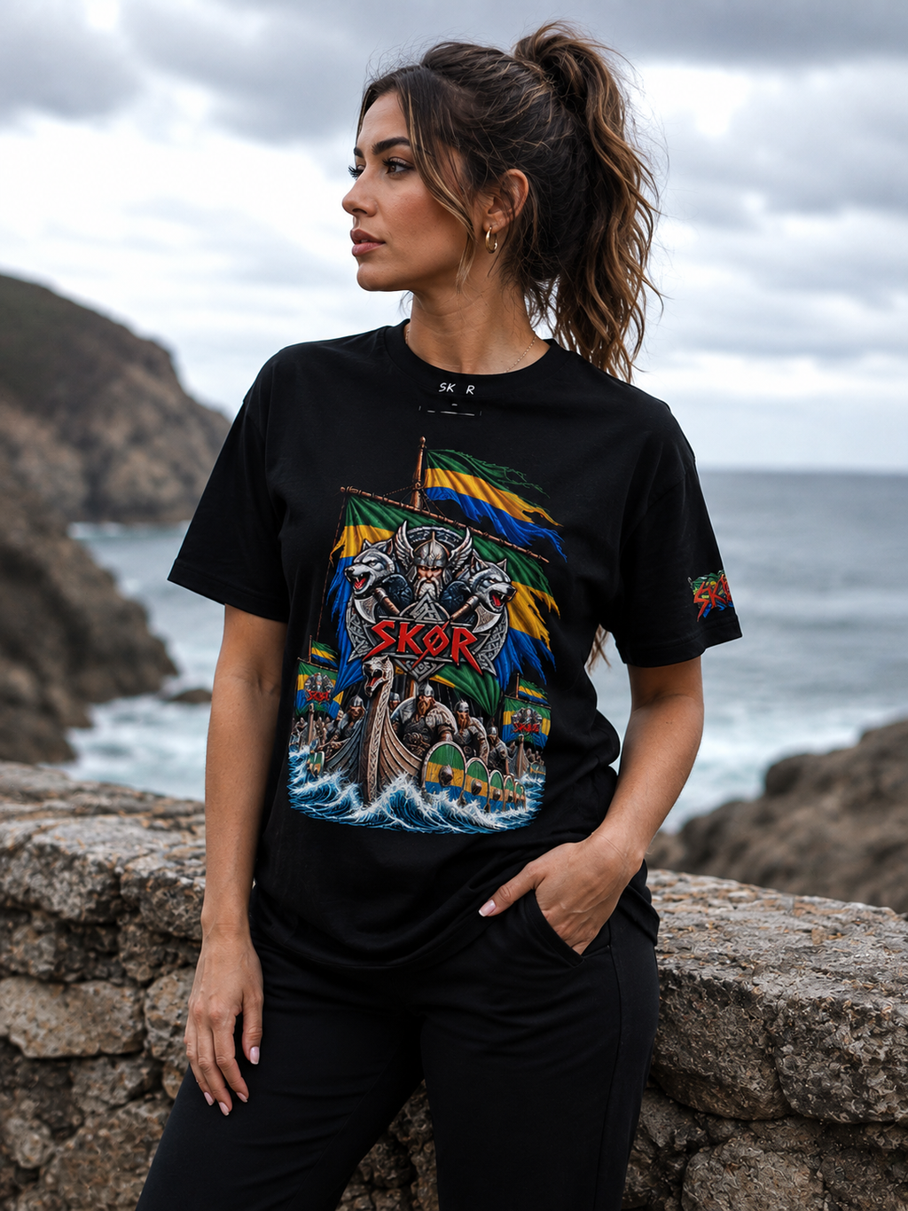 T-shirt Unisexe SKØR Esprit du Gabon – Streetwear 100% Coton
