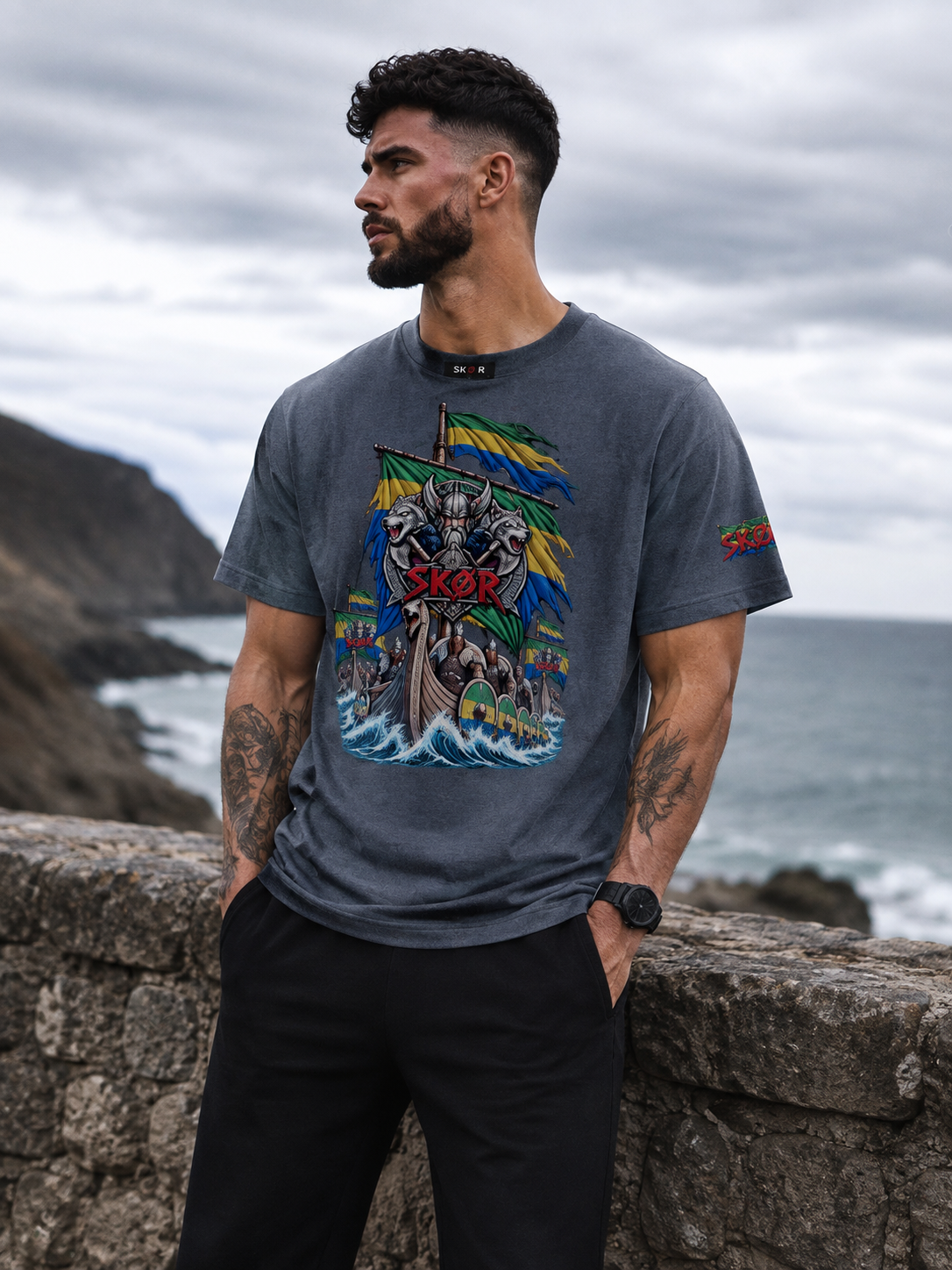T-shirt Unisexe SKØR Esprit du Gabon – Streetwear 100% Coton