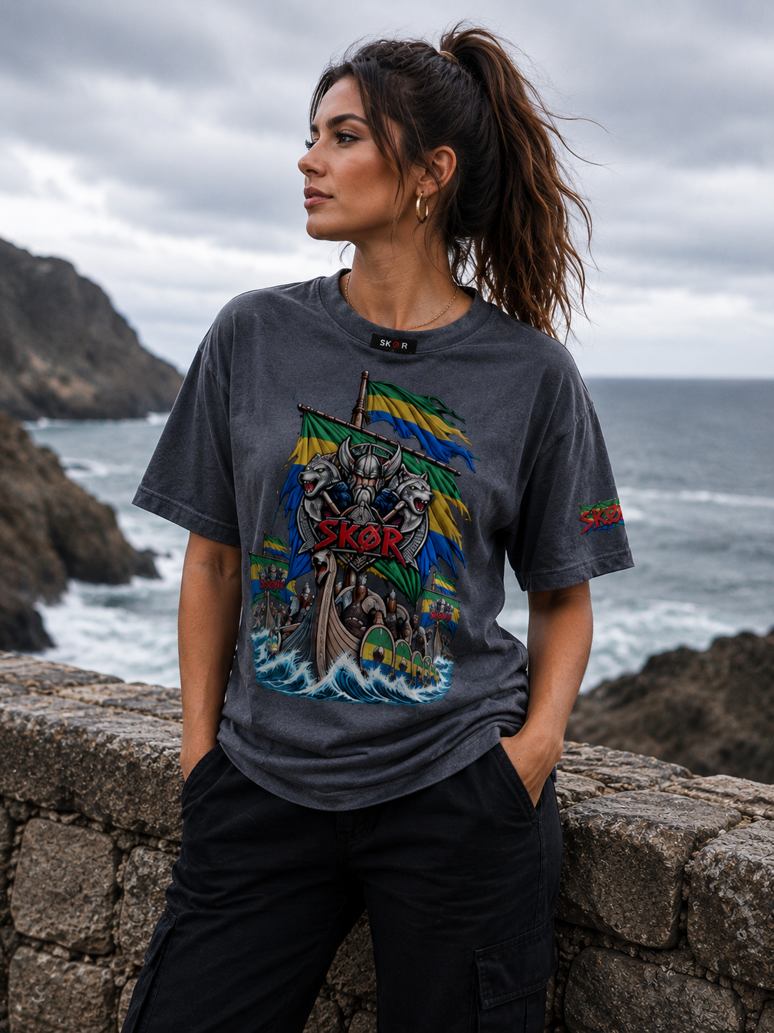 T-shirt Unisexe SKØR Esprit du Gabon – Streetwear 100% Coton