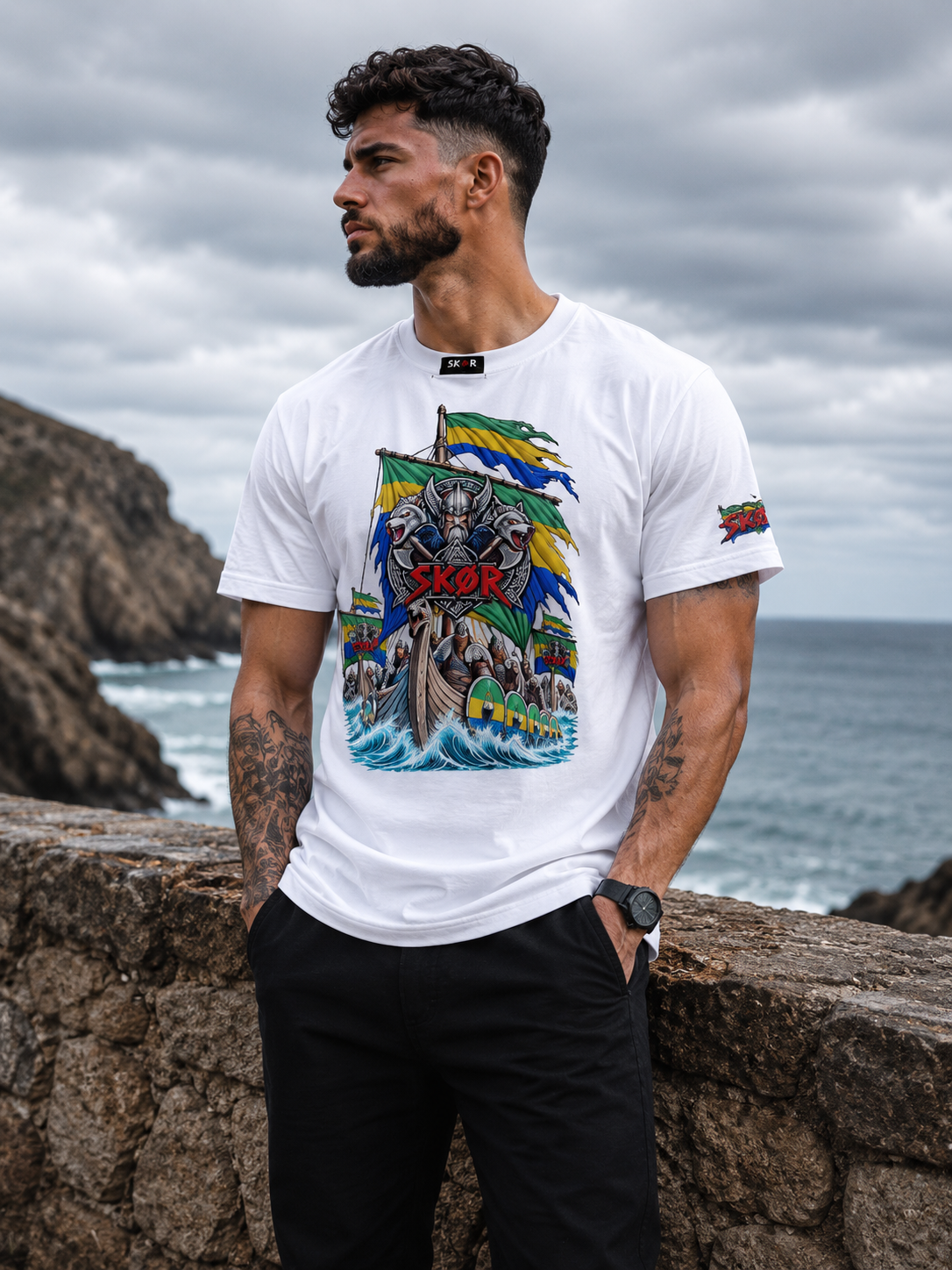 T-shirt Unisexe SKØR Esprit du Gabon – Streetwear 100% Coton