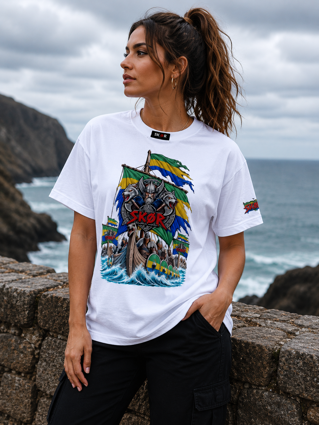 T-shirt Unisexe SKØR Esprit du Gabon – Streetwear 100% Coton