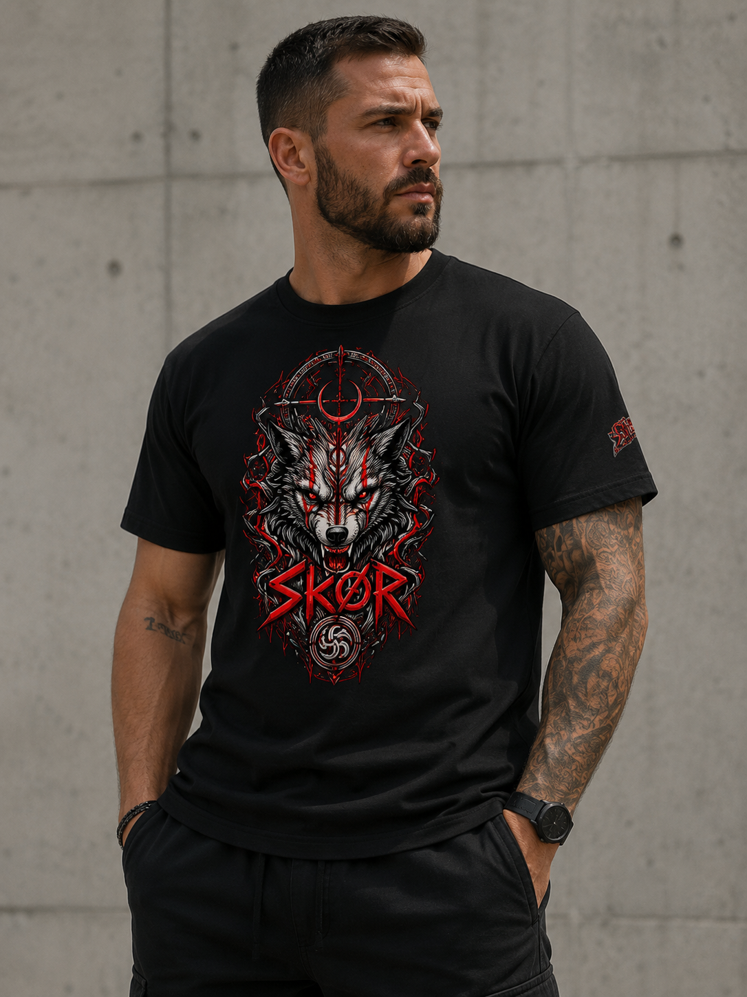 T-shirt Unisexe SKØR Varg – Streetwear Nordique 100% Coton