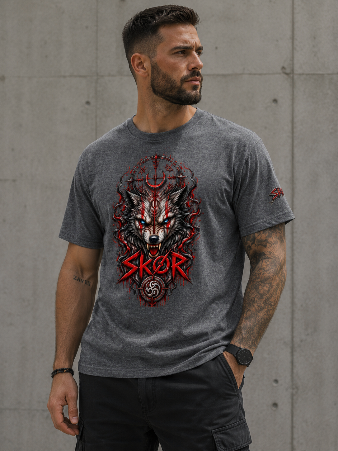 T-shirt Unisexe SKØR Varg – Streetwear Nordique 100% Coton