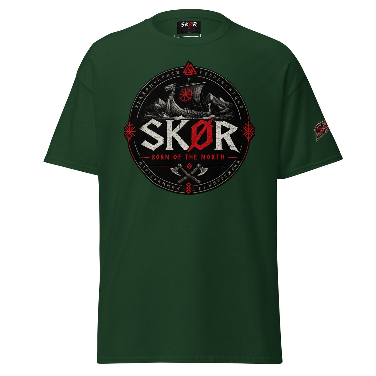 T-shirt Unisexe Norden SKØR - Vert Forêt, vue de face